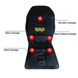 Housse de siège de massage avec fonction de chaleur et de vibration Masseur de dos pliable pour chaises Coussin de massage