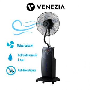 Venezia Ventilateur brumisateur sur pied avec télécommande - 3 vitesse - Anti-Moustiqe