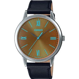 Casio Montre Homme Bracelet en cuir Chiffres romains Étanche-mtp-e600l-1bdf