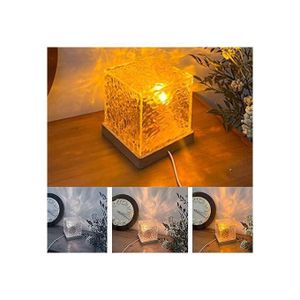 Veilleuse à Effet Ondes d'Eau avec Décoration Rotative - Design Élégant pour Bureau et Chambre à Coucher, Luminosité Réglable avec 3 Niveaux de Couleurs