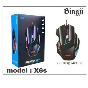 biagji Souris avec Fil Fighter X6S Macro RGB Pro Gaming  Multicouleur