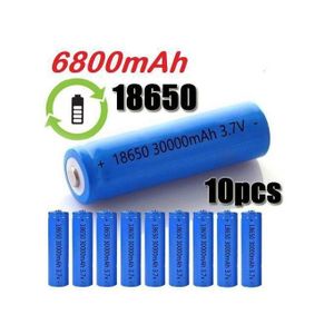 10 batteries puissance 6800 mAh rechargeable 3.7V 18650 Li-ion