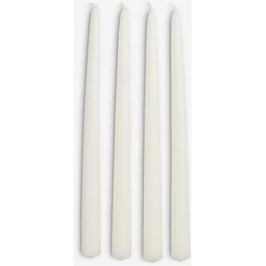 Lot de 3 - Bougies Coniques - Hauteur 28cm - Blanc Crème - Lot de 4