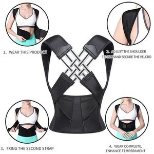حزام دعم الظهر قابل للتعديل للرجال والنساء، مصحح الوضعية، يمنع تشويه العمود الفقري