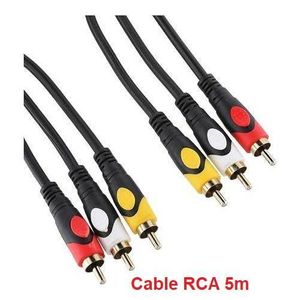 câble audio/vidéo RCA 3 broches vers 3 broches 5mètres