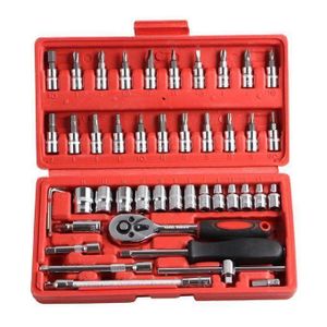 Kit d'outils 46 pièces, clé cliquet, pour outil de réparation, automobile, domestique
