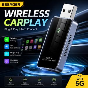 ESSAGER Adaptateur CarPlay Sans Fil USB-A WiFi 5G – Wireless CarPlay Auto Connect Plug & Play pour iPhone – Connexion Rapide et Stable – Compatible Voitures avec CarPlay Filaire d’Origine - Sans Lag et Stable