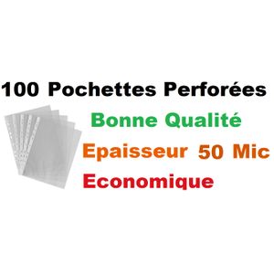 100 Pochettes Perforées A4 M.Office