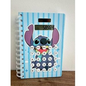 petit agendas avec calculatrice  magnifique stitch bleu 
