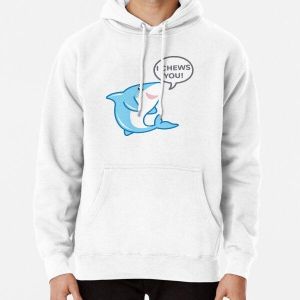 Sweat-shirt à capuche Hoodie Motif  Je vous mâche Kawaii Shark Saint Valentin Saint Valentine day