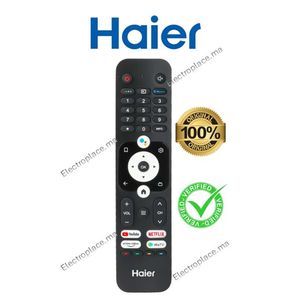 Haier Télécommande Vocale d'Origine Smart TV – Compatible Smart LED, 4K UHD, QLED, Android TV et Google