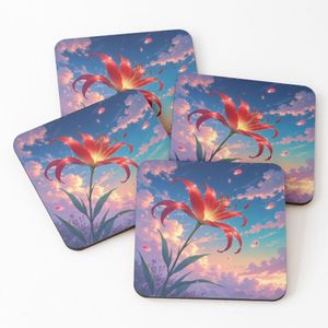 4 Dessous de Verre Fleur 460 sous tasse unique 