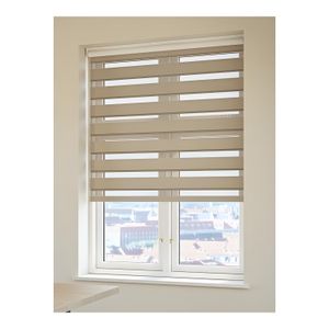 Store Enrouleur Duo 80x180cm Taupe - Jour Nuit - Pour Fenêtre Salon