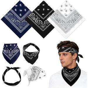 Pack de 3 bandanas Unisex Multifonctions NOIR-BLEU-BLANC