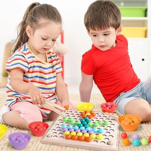 Jouet enfant et d'apprentissage 2 in 1 de perles de pince d'échecs de mémoire d'apprentissage