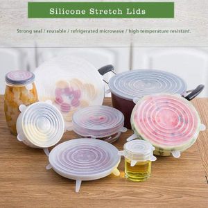 Couvercles Extensibles en Silicone Couvres-Plats Extensibles (6 pièces)