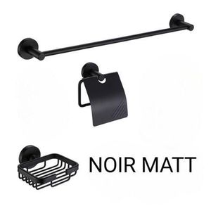 Ensemble salle de bain noir de haute gamme - accessoires salle de bain