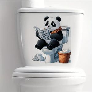 Sticker Autocollant Décoratif WC – Panda Lisant le Journal