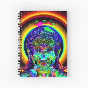 Synchronicity No.8: Rave Music Inspired AI Illustration Spiral Notebook Bloc note