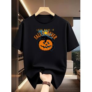 T-shirt Graphique d'Halloween pour Homme - Embrassez un Automne Sans Fin avec Illustration de Citrouille, Matière Légère et à Séchage Rapide, T-shirt d'Été Décontracté pour le Sport et les Tenues Décontractées, T-shirt d'Halloween