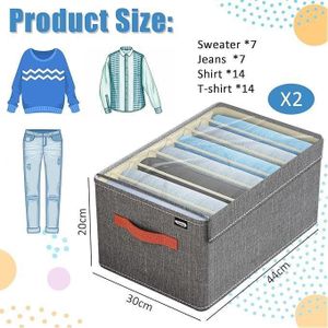 ensemble 2 Boîte de rangement à cadre en acier cationique, boîte de rangement vêtements, pantalons, tiroir pour sous-vêtements, garde-robe et Jeans