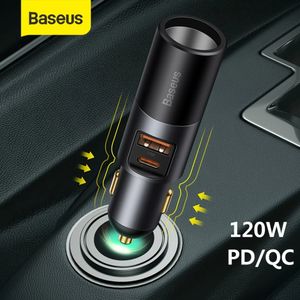 Baseus Allume Cigare 120W USB Type C Chargeur Rapide Voiture 3 USB