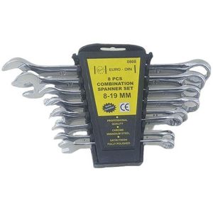 Lot de 8 Clés Mixtes 8 à 19 mm - Set Complet de Clés Combinées