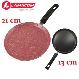 Lamacom Lot de 2 2 Poêle à crêpes de qualité 21 21 cm and 13 13 cm avec un revêtement anti - adhérent