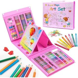 Coffret d'art et kit de dessin MSGH Super Mega avec crayons, pastels à l'huile et crayons de couleur, cadeau de luxe, 208 pièces (Super Mega Art Set )