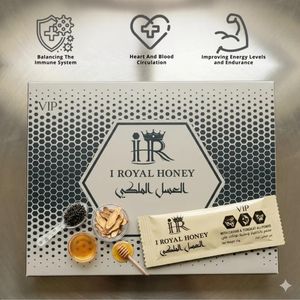 رويال هوني جولد، رويال هوني جيلي، رويال هوني هيربال - عسل ملكي للرجال - تركيبة أفرودساك الطبيعية المكثفة من الجينسنغ (عبوة من 24 كيسًا)