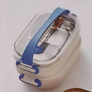 Boîte à lunch isotherme à double étage en acier inoxydable