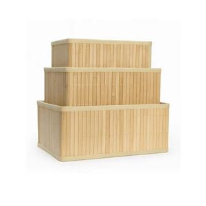 Five 3 Paniers de rangement en bambou
