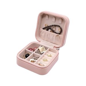 Boîte à Bijoux de Voyage Rose Élégante – Coffret Compact en Cuir pour Bagues, Boucles d’Oreilles, Colliers et Bracelets