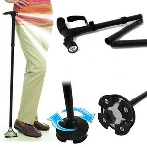 Canne de marche pliable avec lumière LED – Poignée en alliage d’aluminium, portable et robuste