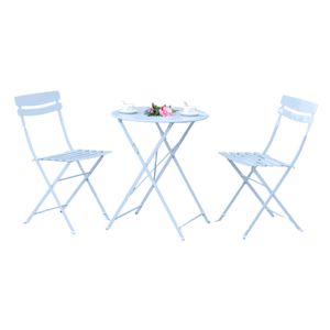 Kitea Set Bistro Pliable Baihe 2 chaises+Table Bleu Ciel 