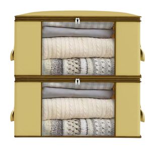 2x Sac de Rangement Pliable avec FenêTre Transparente, Boite Rangement Vetement,Couettes, Couvertures Jouets... pratique,multifonction