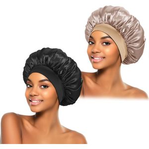 2pcs Bonnet Satin Bonnet Soie Bonnet Cheveux Bonnet pour Sleeping Satin  Bonnet Pour Bonnets de cheveux Pour Femmes Bonnet de Soie