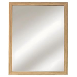 Miroir Mural - Cadre en Bois Clair - Décoration Intérieure Salle de Bain Salon - Naturel 54.1x44.1 cm