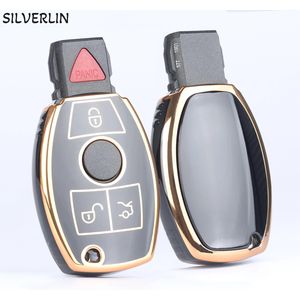 Housse de clé premium pour Mercedes (noire) - GLA, CLA, Sprinter, Vito, Classe A, Classe B, Classe C, Classe E, Classe S, Classe G, Classe M, Classe V( model couleur aléatoire )