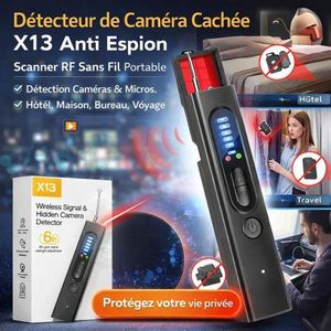 Détecteur de Caméra Cachée X13 Anti-Espion – Scanner RF Portable Rechargeable
