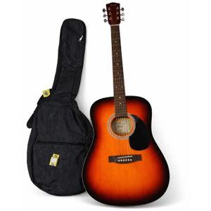 Guitare acoustique 6 cordes avec housse de transport incluse.(Couleur Designe aléatoire)