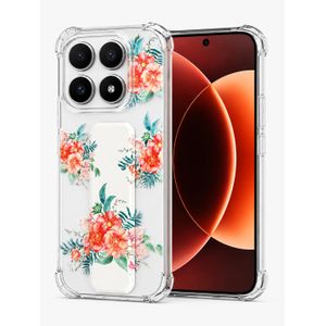Coque pochette style fashion pour Xiaomi 17 avec motif floral et sangle+ support intégré