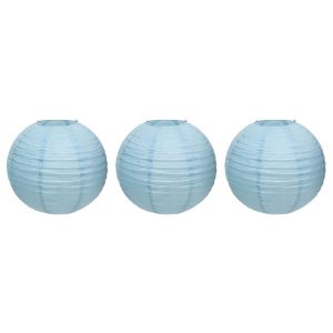 Lanterne Japonaise - Papier Pliable - Décoration Fête Mariage Maison - Bleu Ciel - Lot de 3