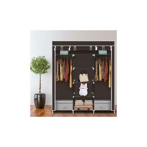 Armoire en tissu avec deux penderies et 1 battant à étagère