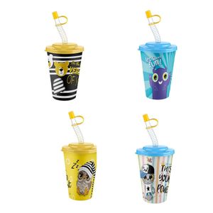 Generic Xim Gobelet à Jus avec Paille Spirale Design Chat “Cool