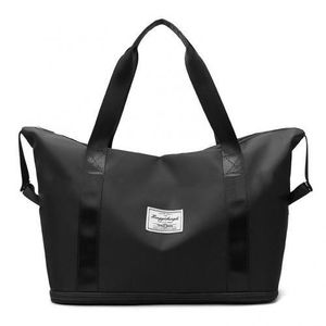 Sac de voyage pliable, sac de sport, sacs de sport en nylon imperméables,  sac à main à bandoulière de sport, sacs de sport pour femmes et hommes-noir