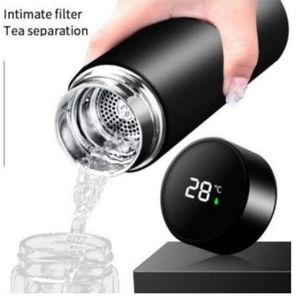 Bouteille Isotherme Intelligente 500ml - Thermos en Acier Inoxydable avec Affichage de Température LED Tactile - Sans BPA