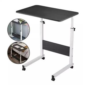 Table d'appoint réglable en hauteur avec roulettes – Bureau d'ordinateur, Table de lit – Noir
