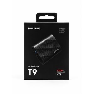 Samsung Portable SSD T9 4 To USB 3.2 Gen 2x2 – Disque SSD Externe Haute Vitesse Jusqu'à 2000 Mo/s