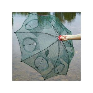 Filet de pêche automatique renforcé à 9 trous Modèle parapluie pliable